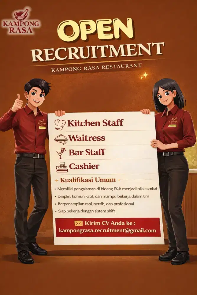 Dibutuhkan Staff Resto