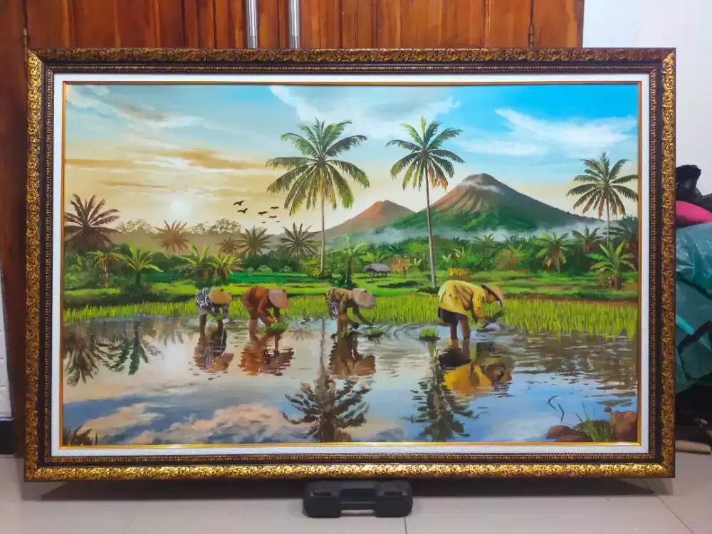 Lukisan kanvas wong tandur