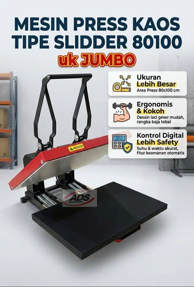MESIN PRESS KAOS uk JUMBO 80100 UNTUK PEMBUATAN JERSEY