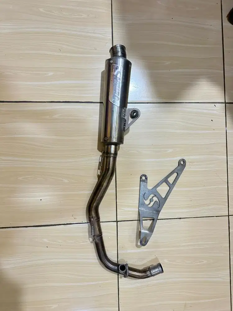 KNALPOT SHIJIRO M3 INLET 38 SPECIAL EDITOIN EMBLEM SILVER VESPA