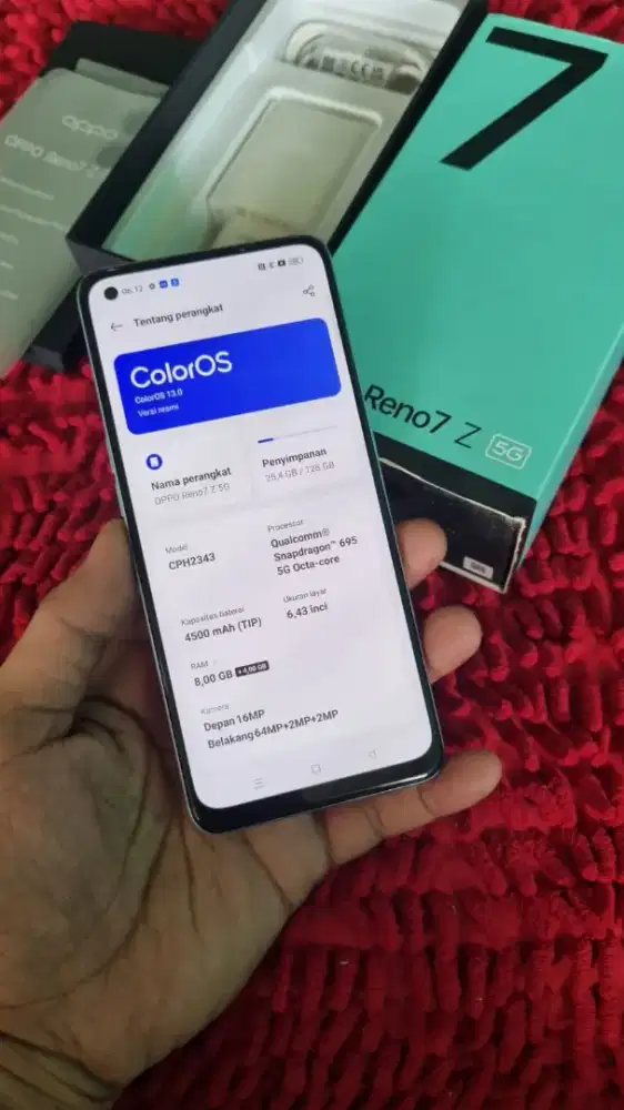 Oppo Reno 7z 5g NFc ram 8+8/128 mulus fulset no minus