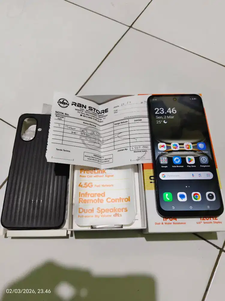 Tecno Spark Go 2 Ram 4/64gb Mulus Like New.