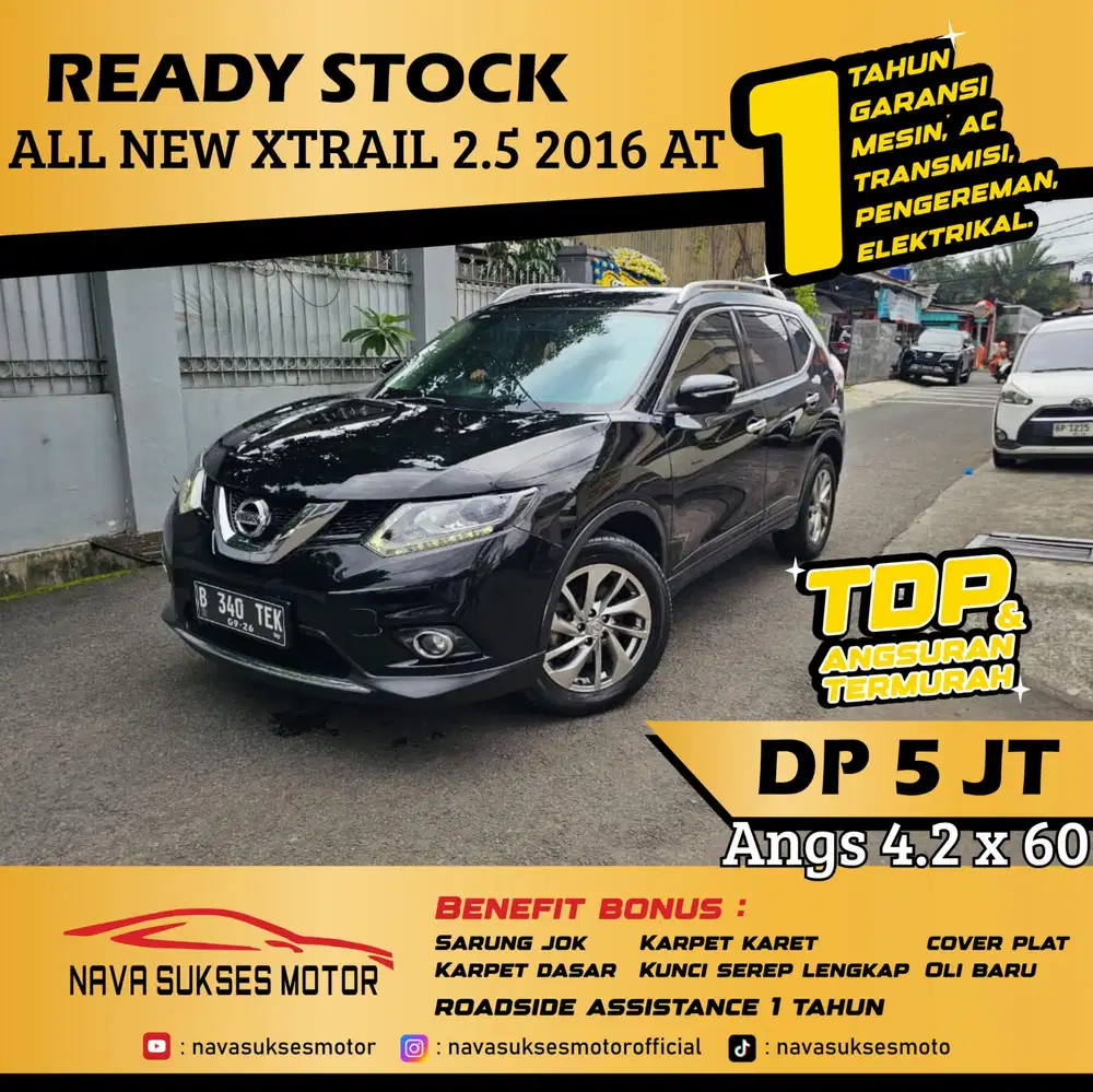 TDP 5 Jt Angs Termurah All New Xtrail 2.5 2016 Matic Hitam Low Km