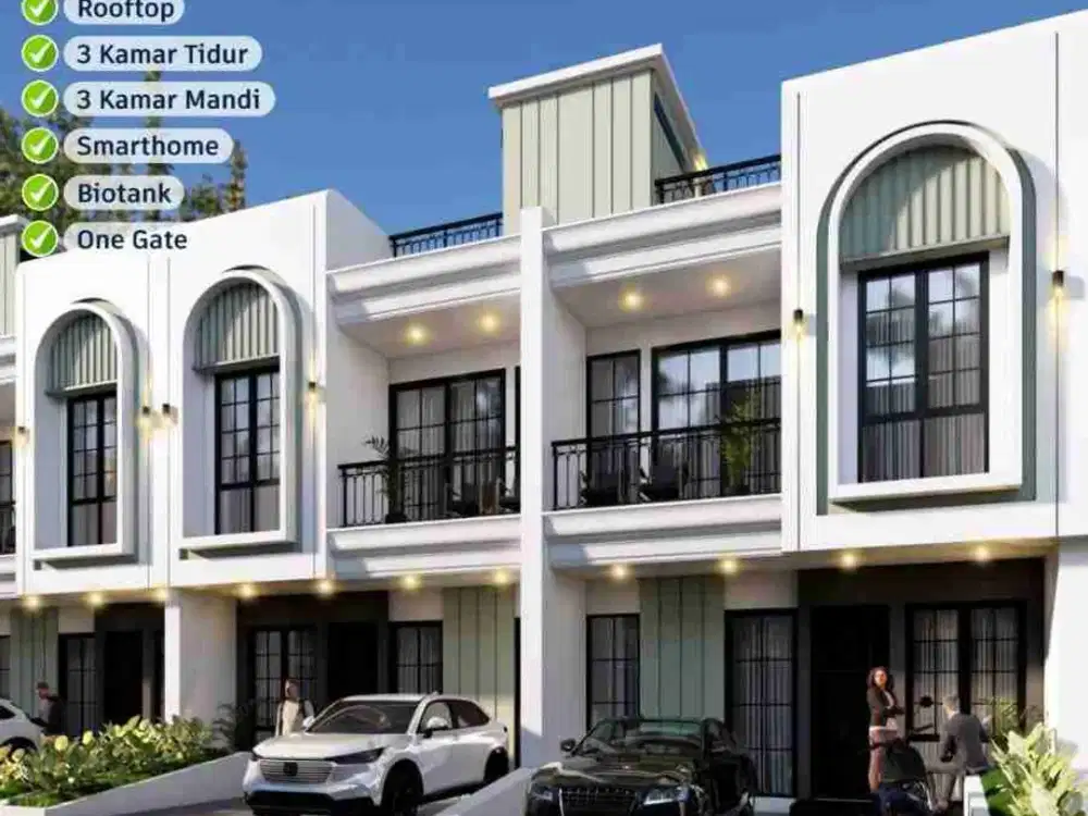 Jual Rumah Baru Cluster Mewah Di Cilodong Depok 2 Lantai + Rooftop dekat Alun Alun