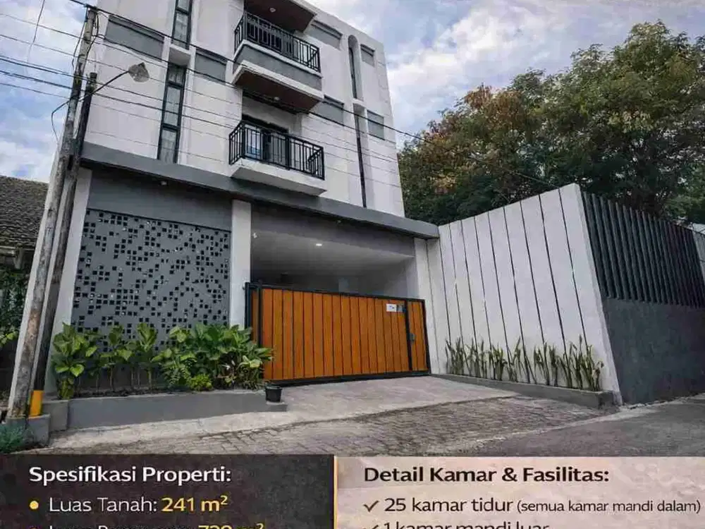 Dijual Kost Eksklusif 25 Kamar Full Furnished – Pogung Baru Dekat UGM, Fully Occupied