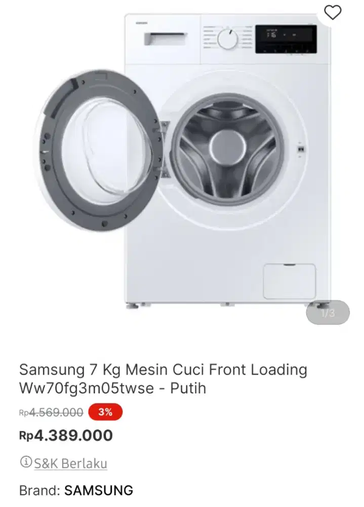 Mesin cuci samsung 7KG promo