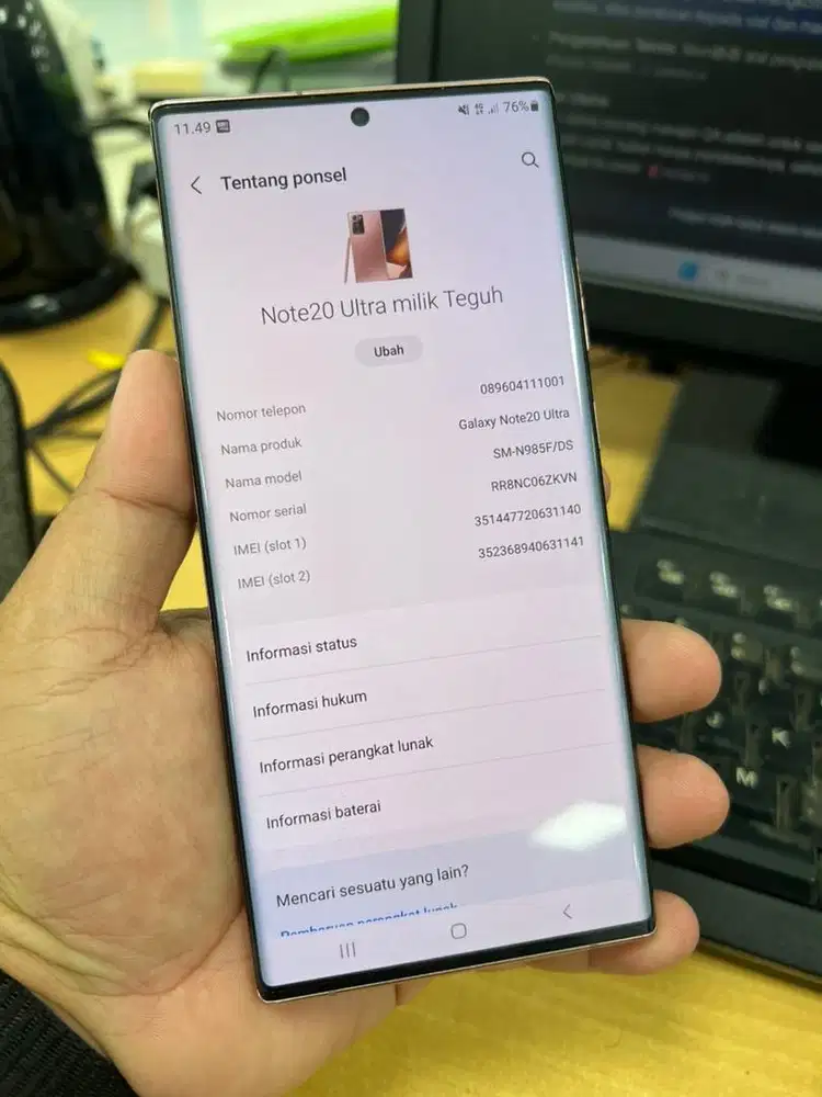 Samsung Note 20 Ultra ex SEIN