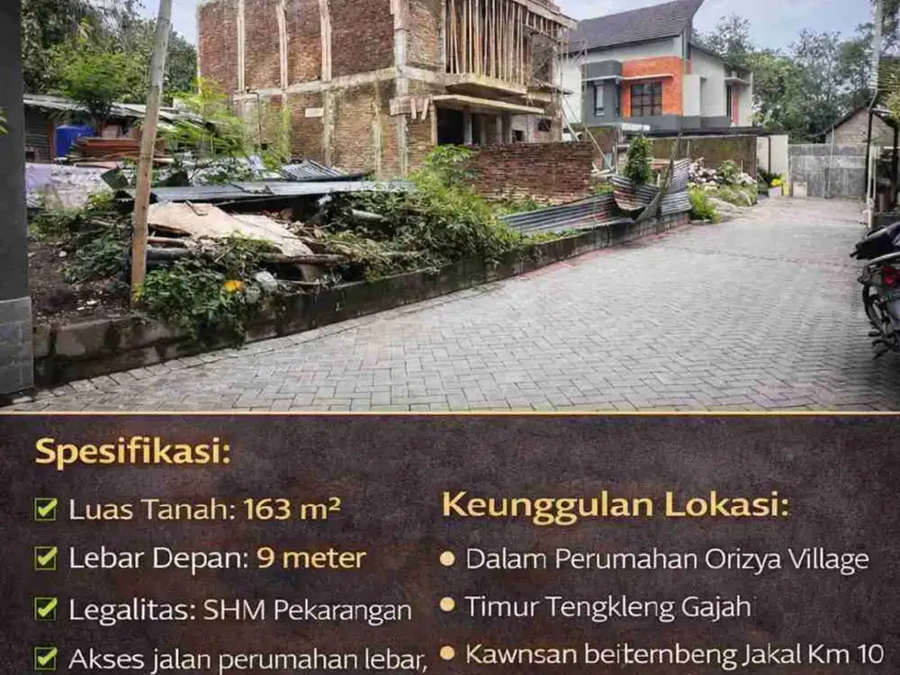 Dijual Tanah Dalam Perumahan Orizya Village Jakal Km 10 – SHM Pekarangan