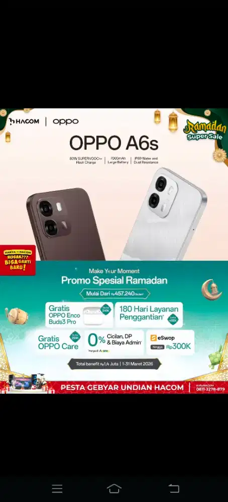Ready Oppo All type mulai harga 1jutaan saja