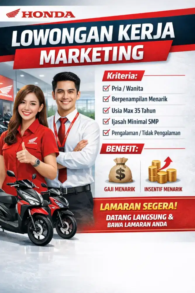 Lowongan kerja marketing honda