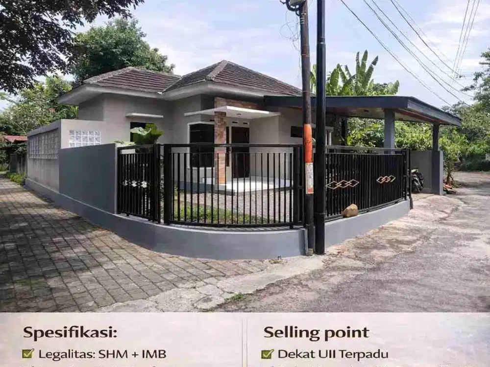 Rumah Hook 1 Lantai Asri & Strategis di Sukoharjo Ngaglik – Tanah Luas 266 m²