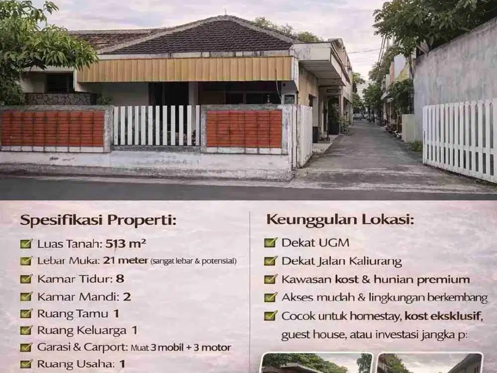 Tanah 513 m² Lebar 21 m di Pandega Karya Km 5,6 – Bonus Rumah Siap Usaha