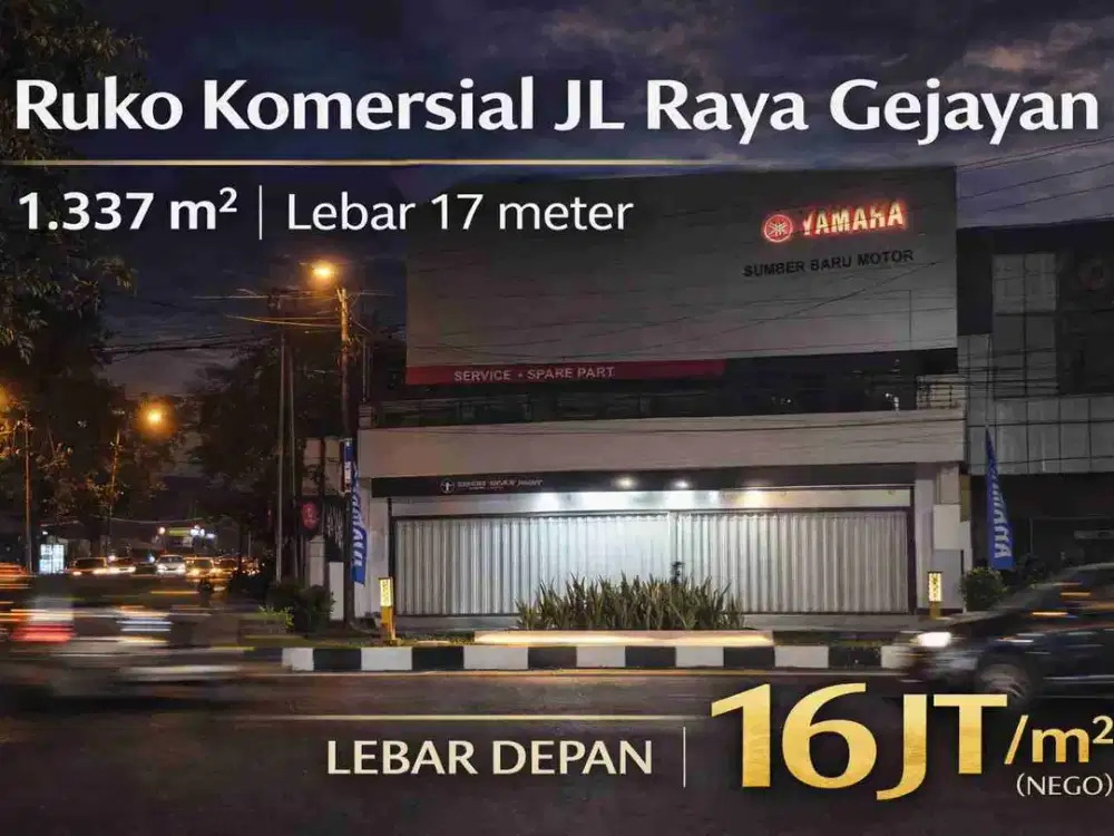 tanah dan bangunan ruko pinggir jalan raya Affandi Gejayan