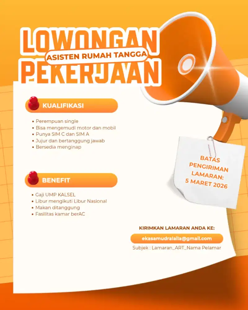Lowongan kerja ART