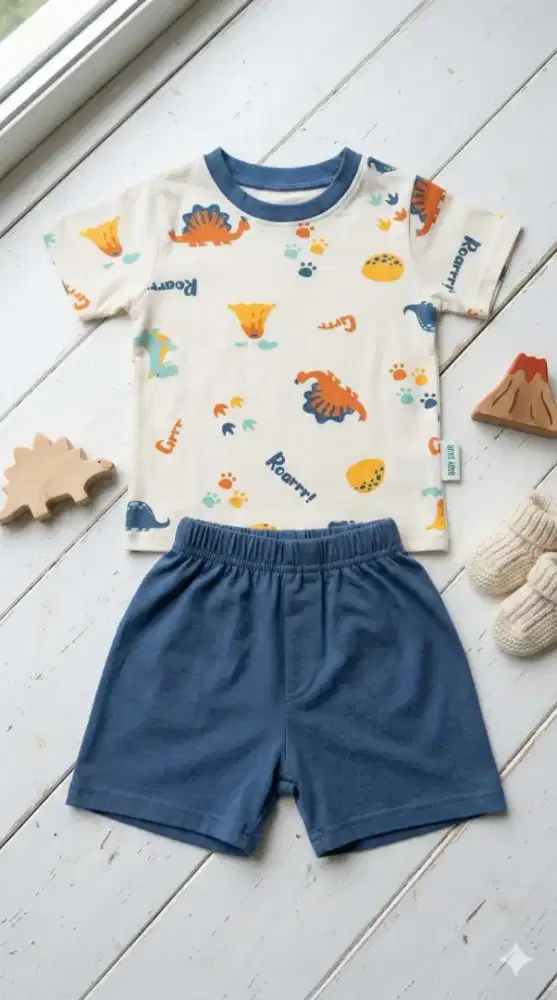 [GRATISS] Baju set bayi gambar dino