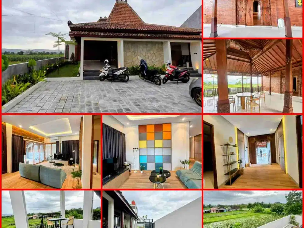 Villa Joglo Full Furnish View Sawah – 530 m² Prambanan Sleman
