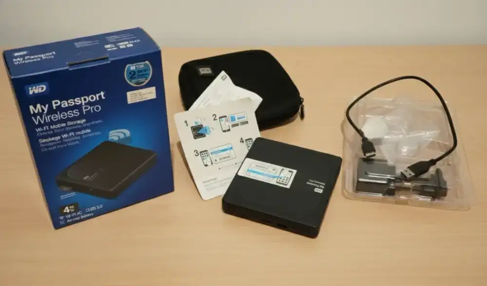 WD My Passport 4TB Wireless Pro HomeCloud USB-SD 3.0 external portable