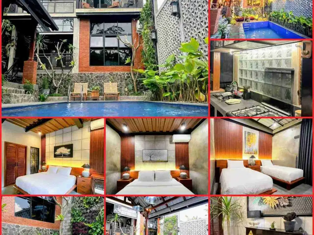 Dijual Villa Industrial Jogja Utara – Infinity Pool, River View, Fully Private