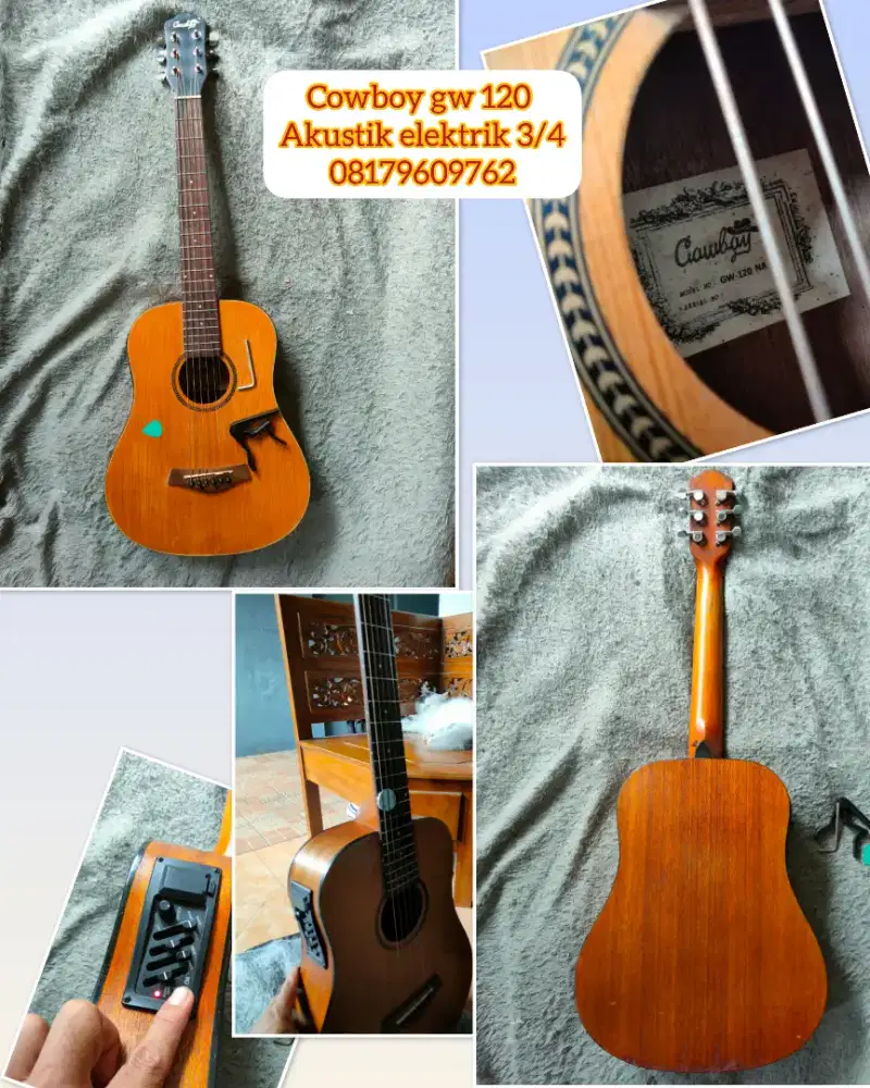 Gitar original Cowboy gw 120 ukuran 3/4 akustik elektrik