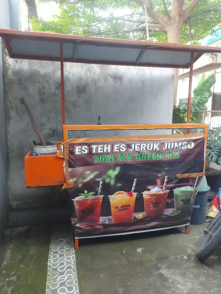 Di jual gerobak es bahan baja