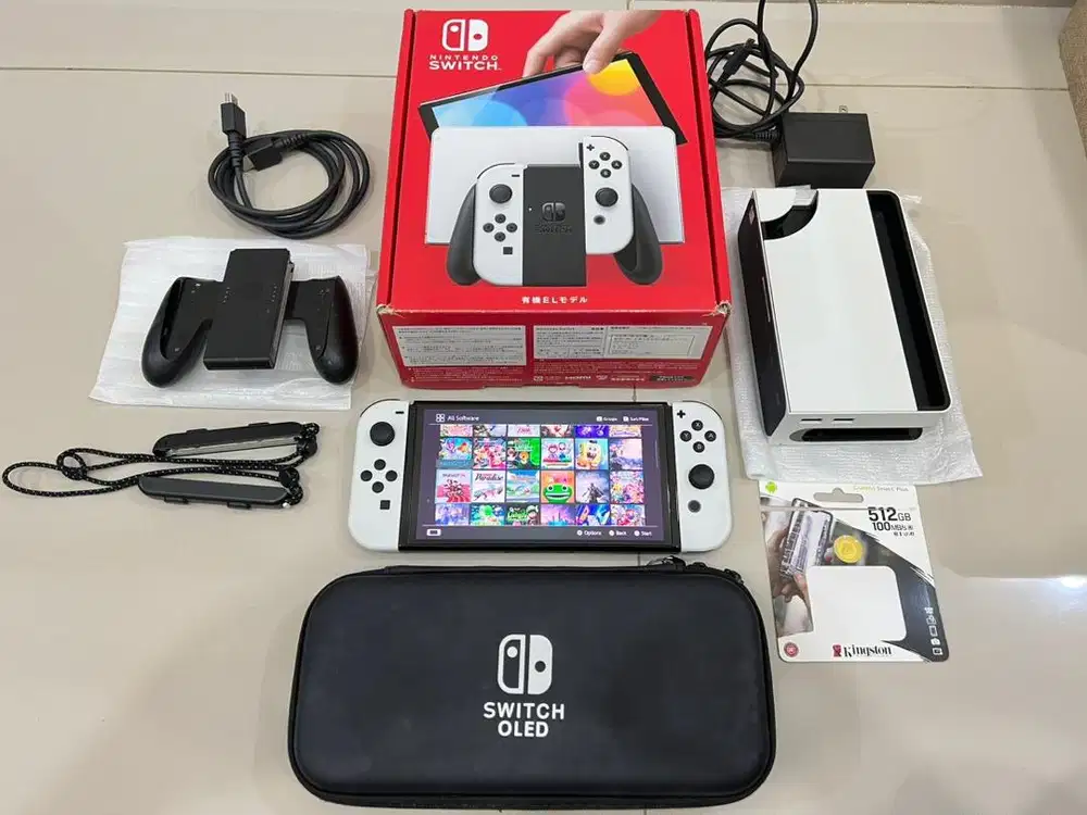 Nintendo Switch Oled 512gb dualboot CE EF WE fullgames fullset origina