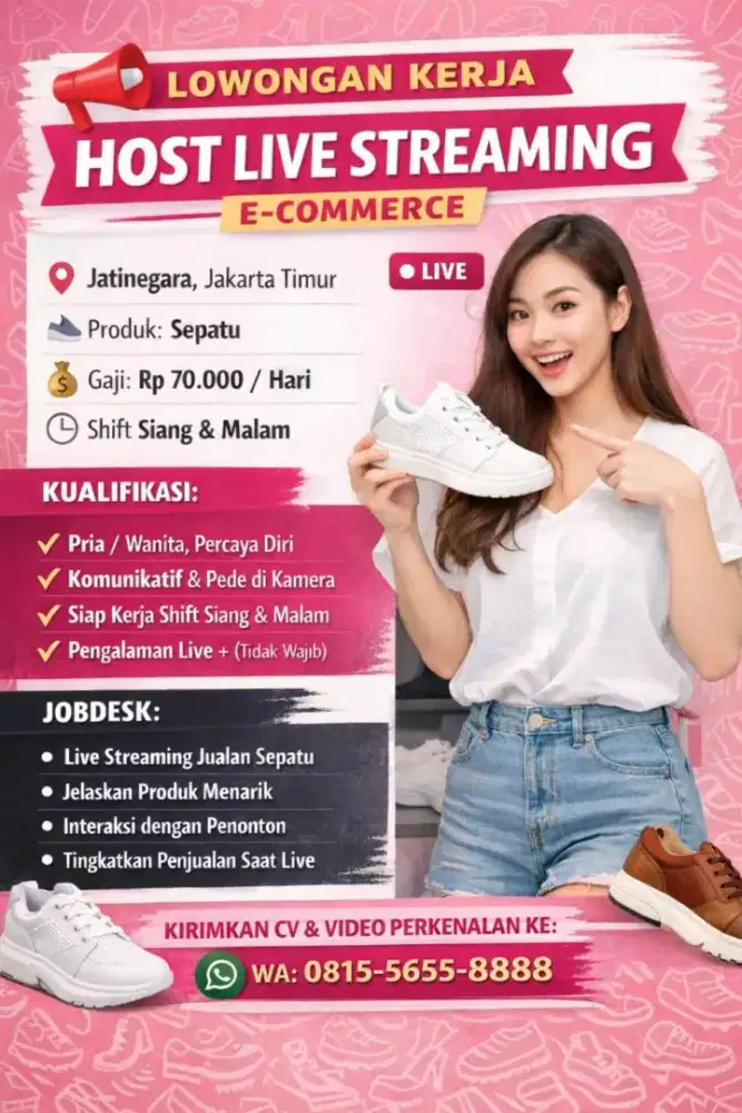 Di butuhkan segera host live streaming