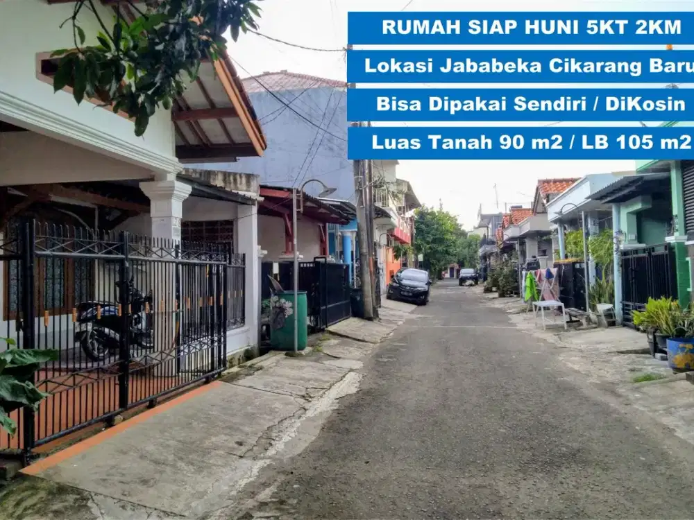 Jual Rumah siap huni 1.5 lantai di Jababeka Cikarang Baru Bekasi