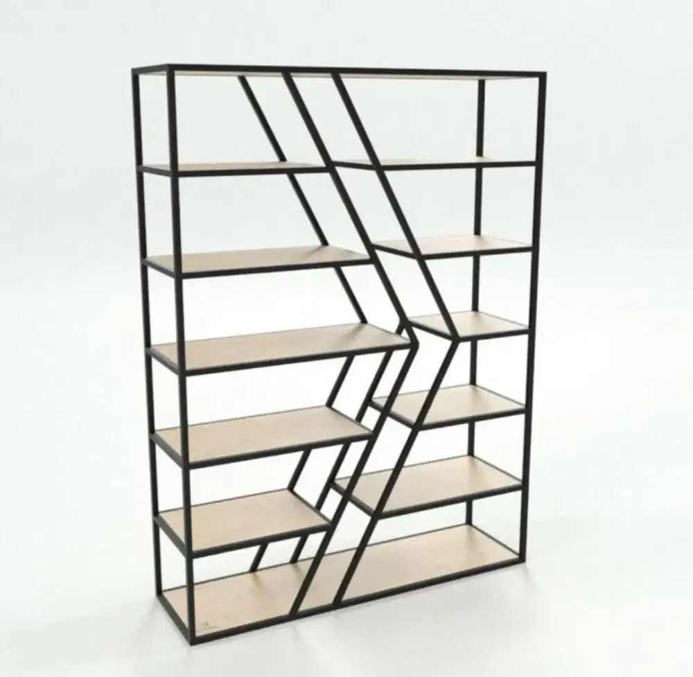 Partisi Industrial Rak Modern Industrial Sekat Ruangan Rak Pajangan