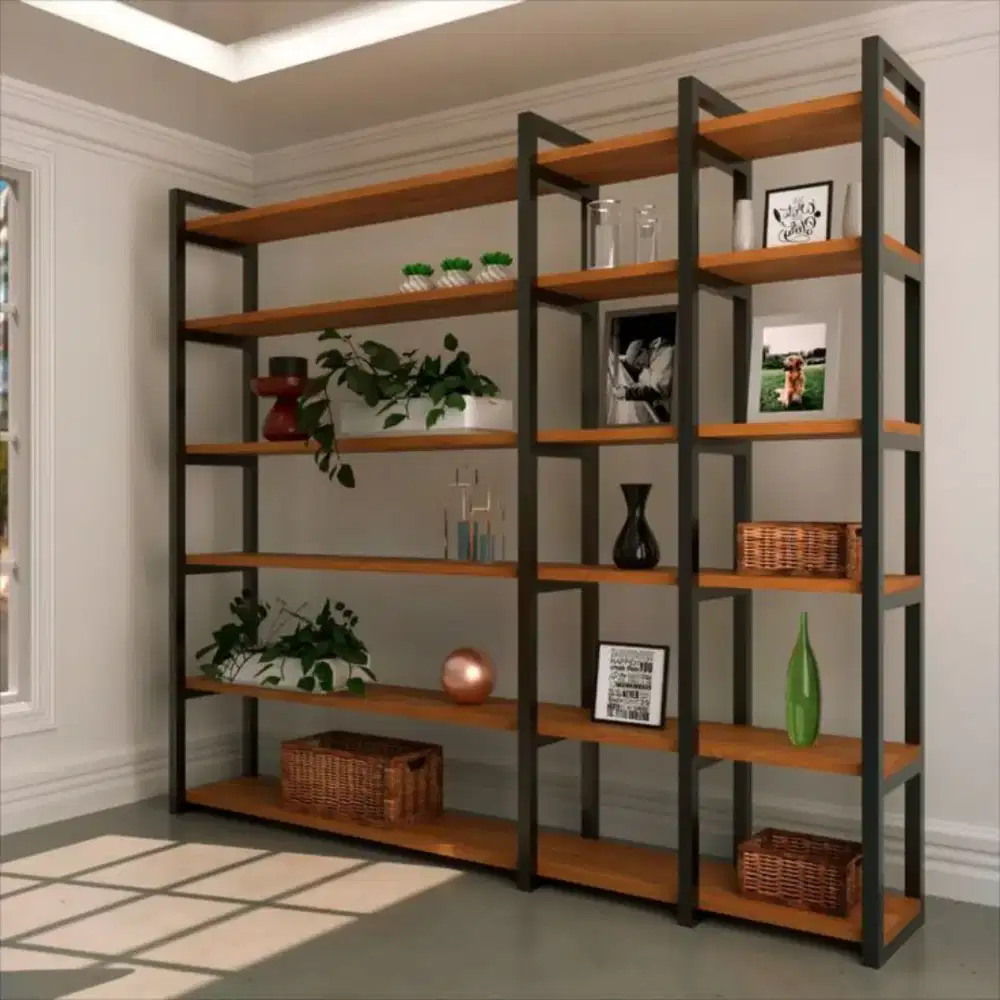 Partisi Industrial Custom Sekat Ruangan Rak Pajangan Rak Hiasan