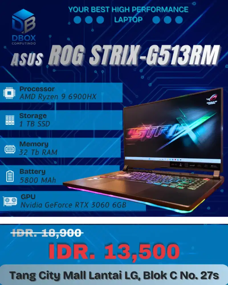 Asus ROG Strix G513RM - AMD Ryzen 9 6900HX