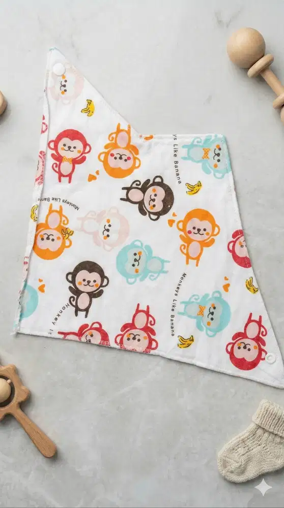 Celemek Bayi Happy Monkey – Bikin Si Kecil Makin Gemoy GRATISSS