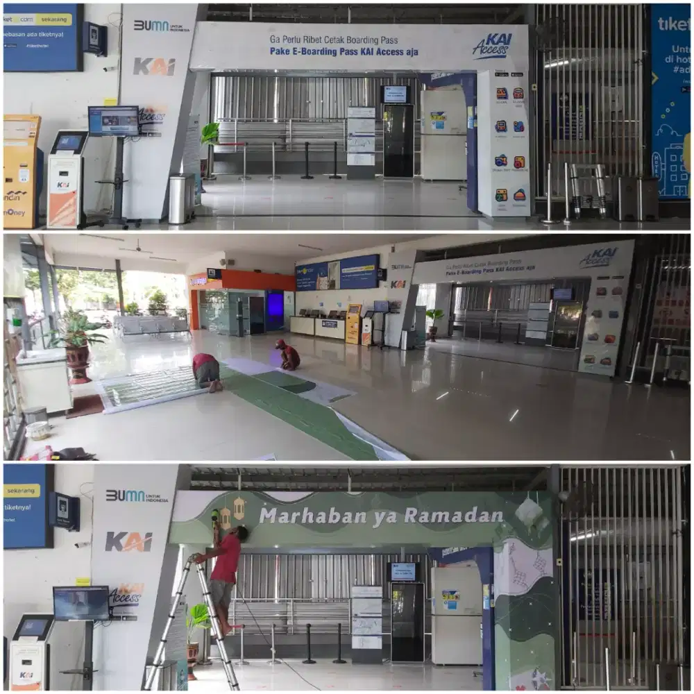 Branding MMT Stiker Stand Gapura Masuk Selamat Datang