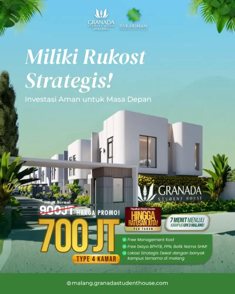 Rumah kost murah free manajamen kelola full furnish dekat kampus UIN