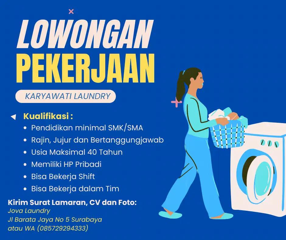 Dibutuhkan Karyawati Laundry