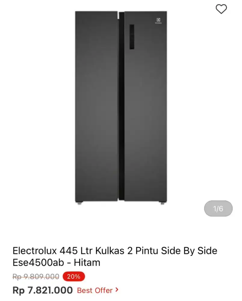 KULKAS SBS ELECTROLUX ESE4500AB 445LTR