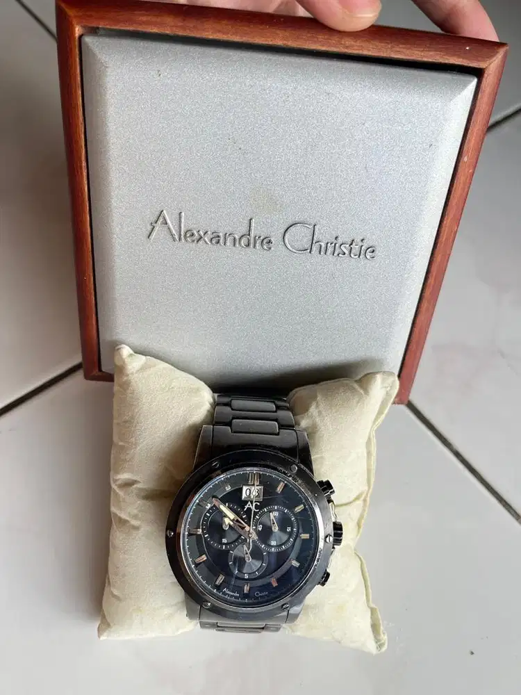 Arloji Alexandre Christie Jam Tangan Chronograph Black Beauty + Box