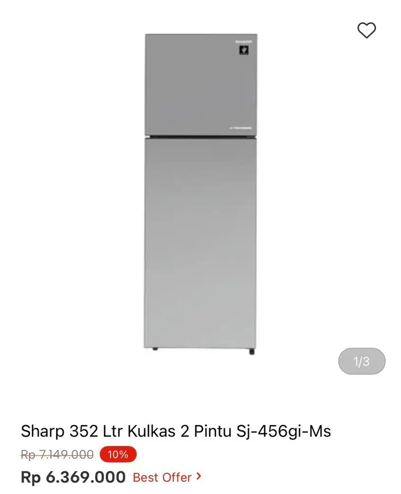 KULKAS SHARP 2 pintu 362 liter