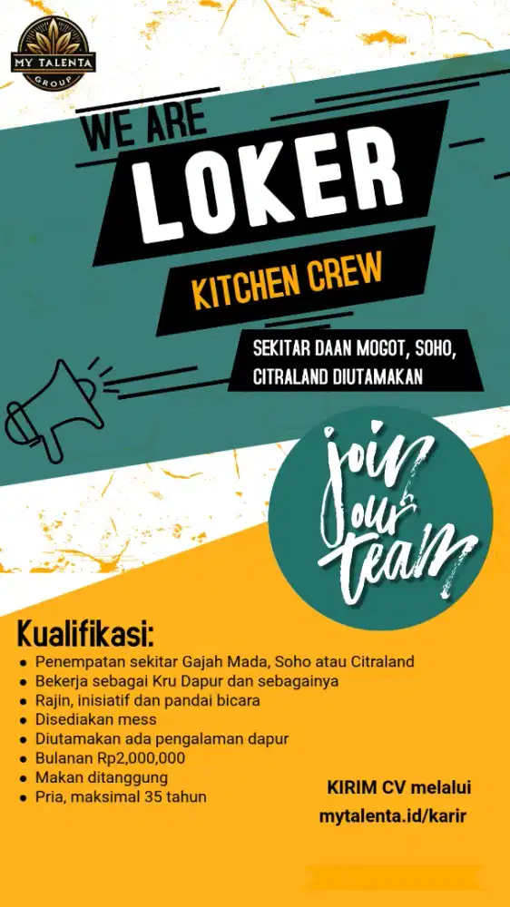 Lowongan pekerjaan kasir / Walter/ dapur/ restoran