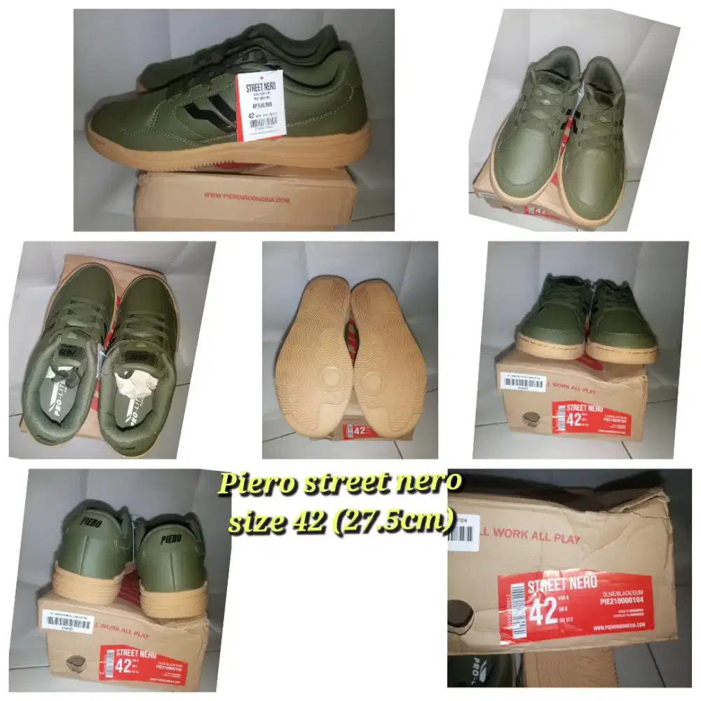 Sepatu Sneakers Piero Street Nero dan Piero SK8X type 1 ukuran 42 baru