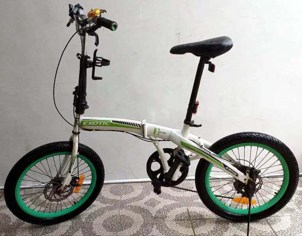 Sepeda lipat Exotic 20” rem disk, 7-speed dengan upgrade - Nego