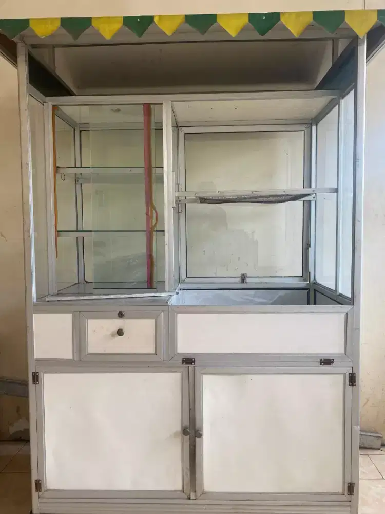 Gerobak Aluminium Kaca