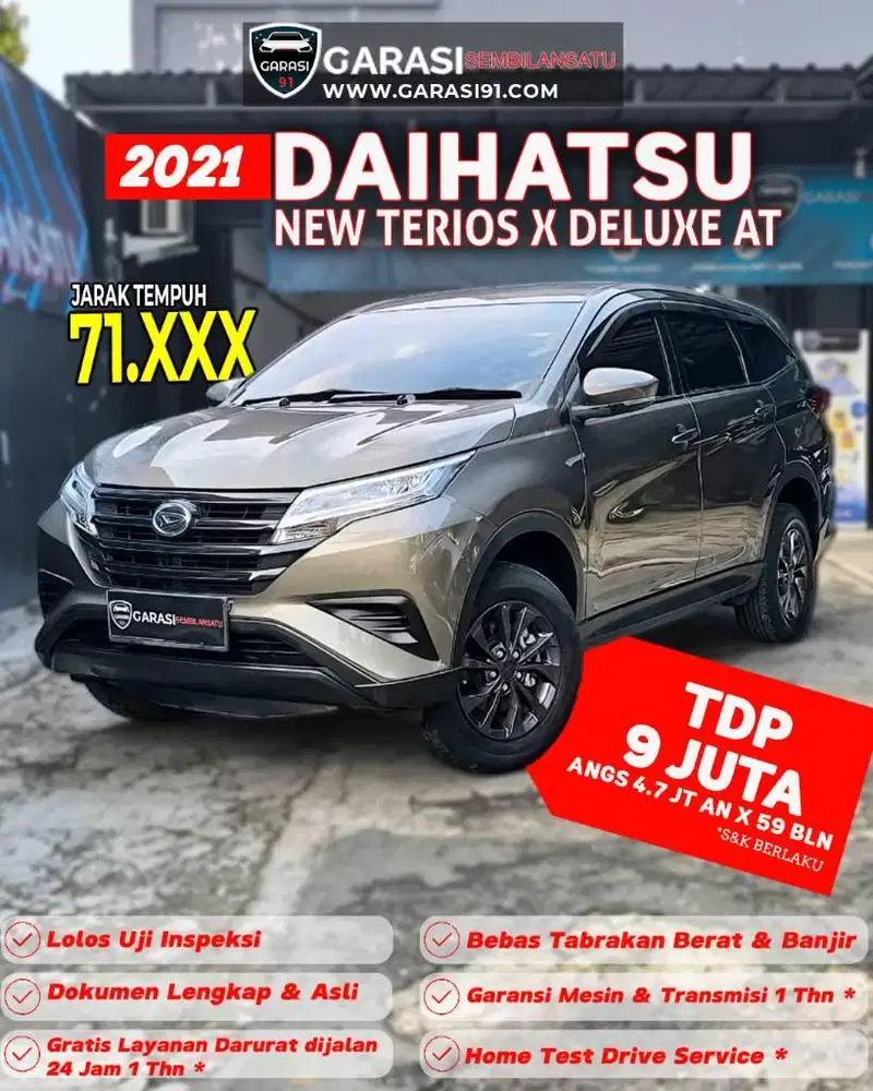 ‼️TDP 9 juta‼️ Daihatsu Terios X Deluxe AT 2021 Terjangkau