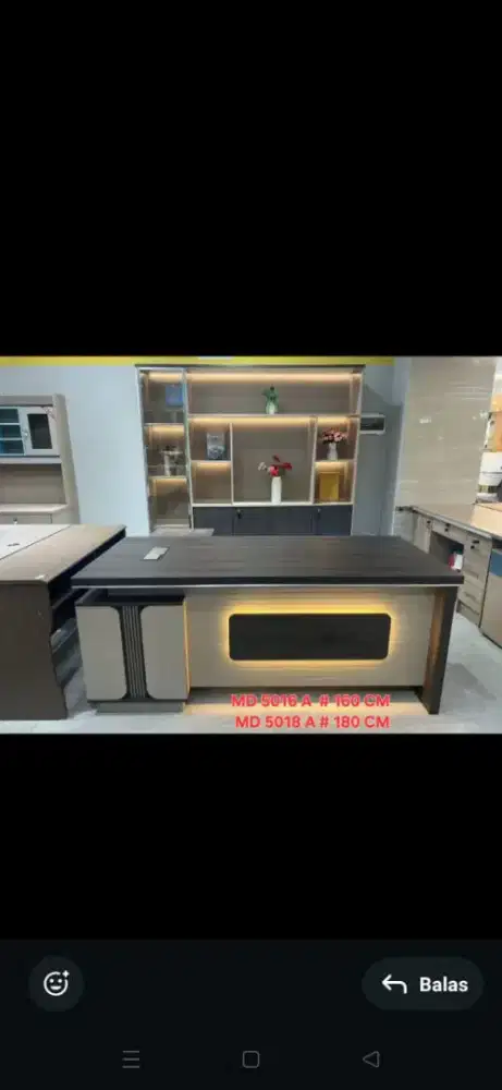 Meja Direktur Letter L berlampu