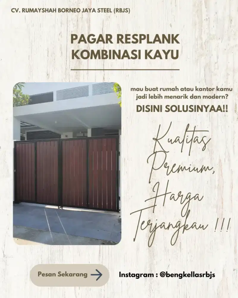 PAGAR KOMBINASI KAYU