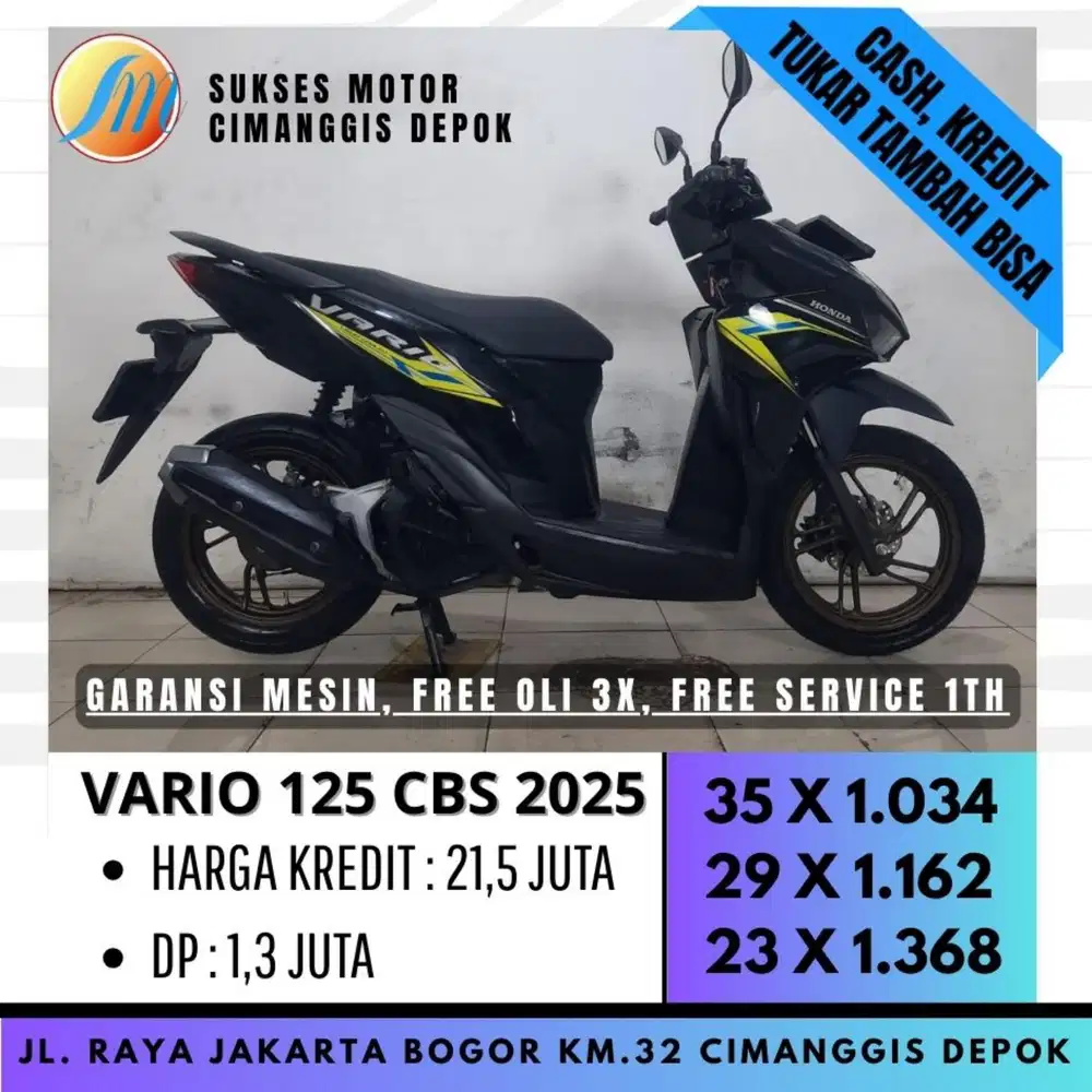 VARIO 125 ESP CBS 2025 MULUS DP 1 JUTAAN CASH KREDIT GARANSI MESIN
