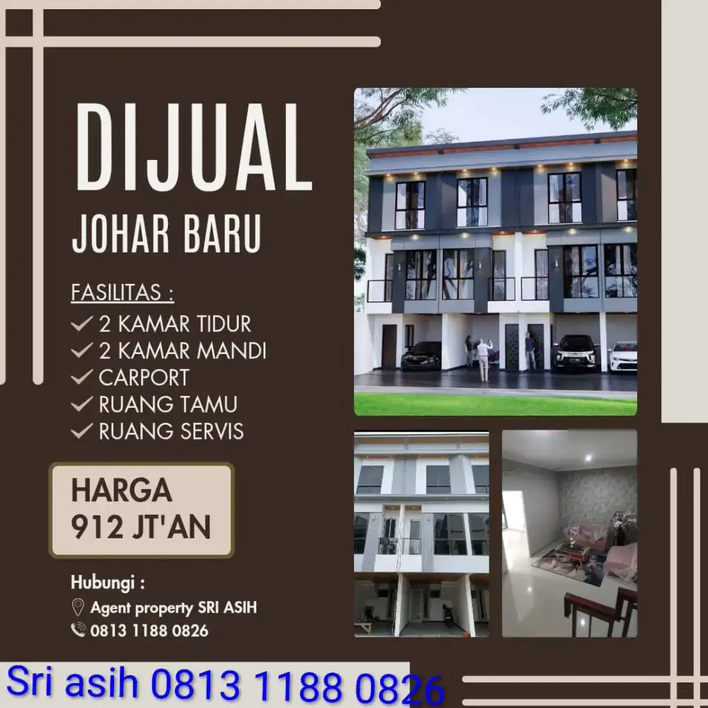 Di jual Rumah Mewah murah Carport 3 lt harga 900 jt Johar Baru jak-pus
