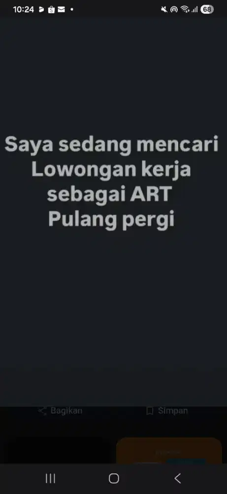 Dibutuhkan ART pulang pergi