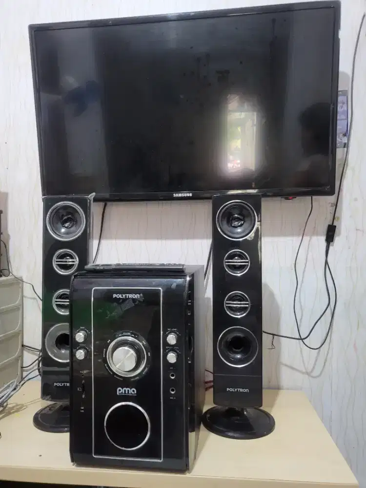 Dijual TV LED samsung dan speaker teather Polytron