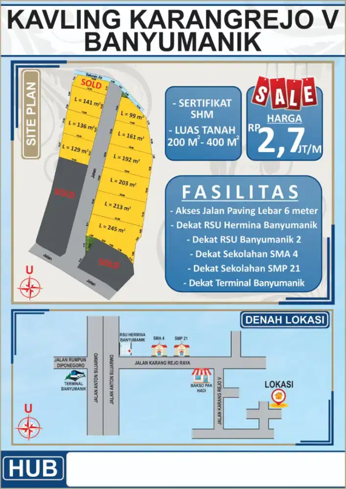 Tanah di kota semarang sangat strategis harga termurah luas 200m²an