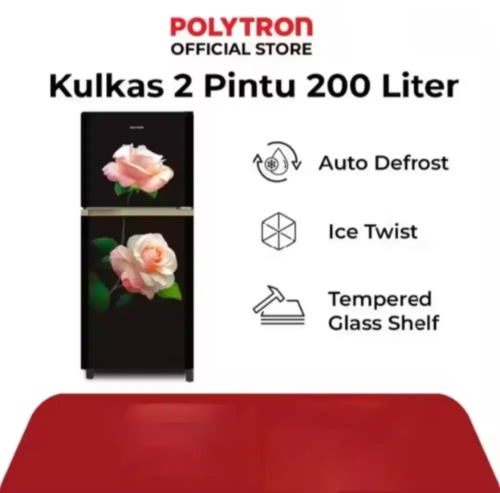 KULKAS 2 PINTU POLYTRON BELLEZA PRM 20CRD